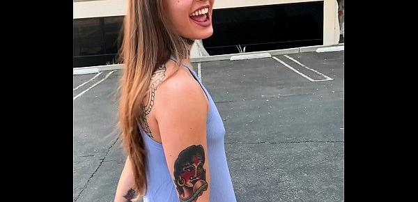  Tattooed Skater Girl Vanessa Vega in Skateboarding and Squirting in Public